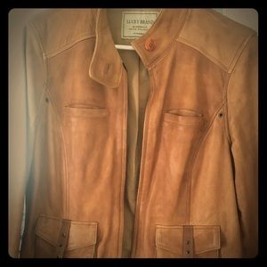 Lucky Brand Leather Bomber Jacket